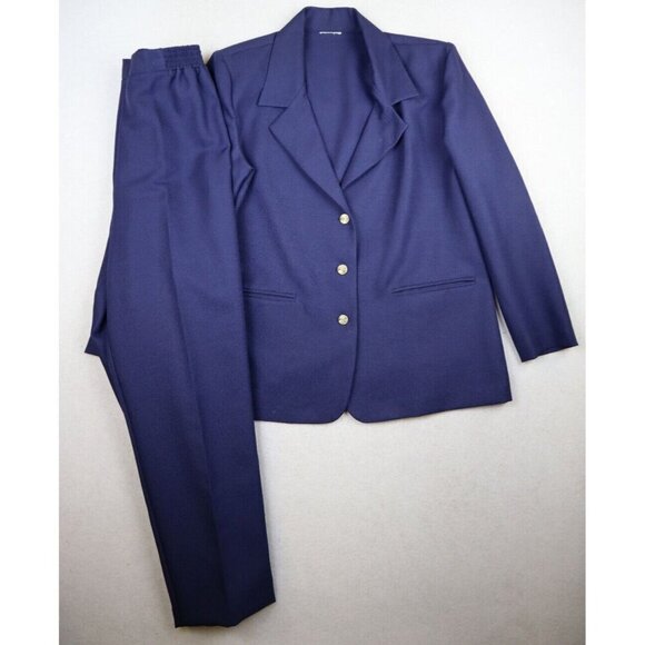 VINTAGE WOMEN'S BLUE POLYESTER PANT SUIT - SIZE PS - Picture 1 of 16
